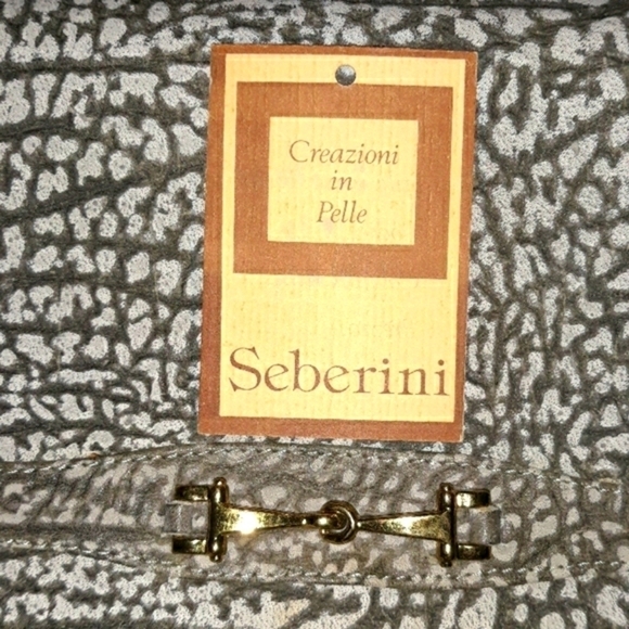 Seberini Vintage Suede Leather Texture Grey Clutch - Picture 3 of 7